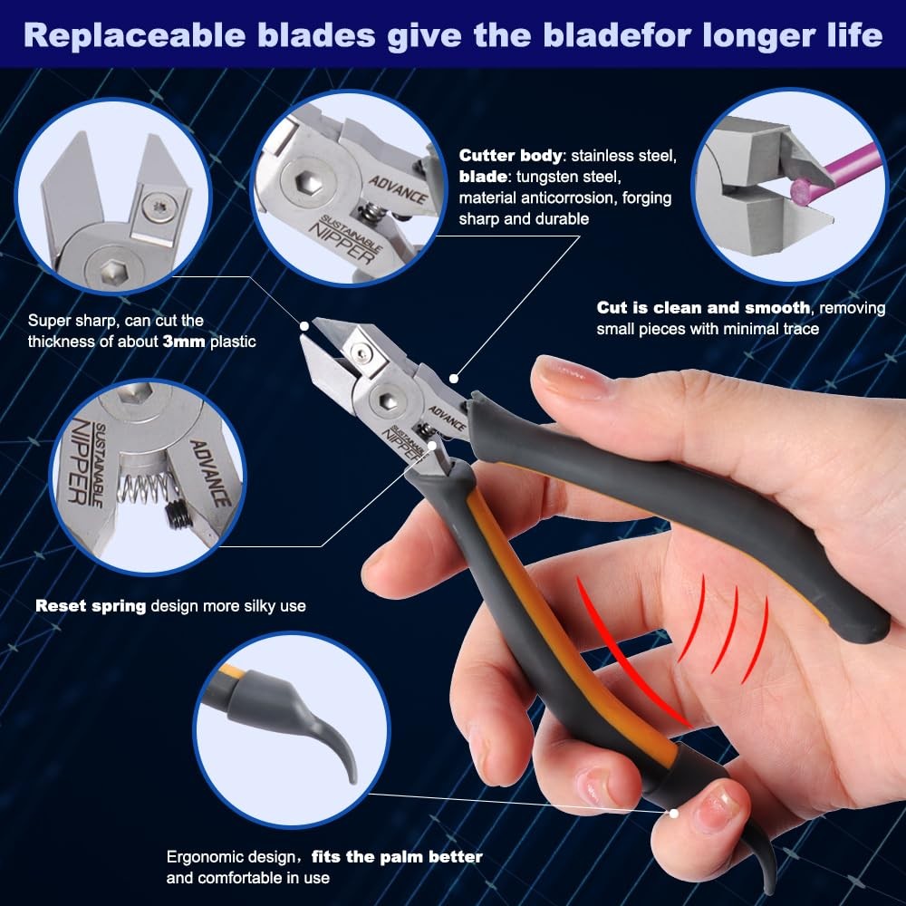 Model Nippers - Model Tools for Plastic Runner, Ultra-thin Single-edged Non-s...