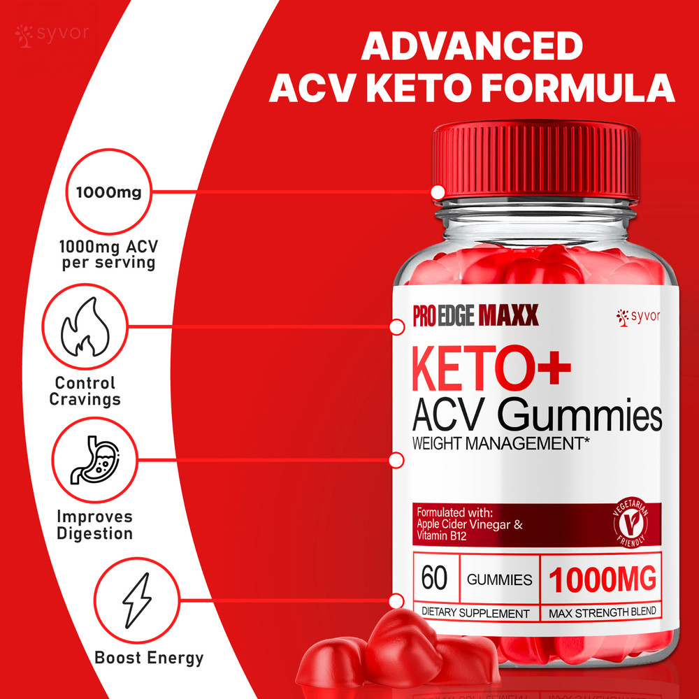 Pro Edge Maxx Keto ACV Gummies Maximum Strength Vitamin Formula, 60 Gummies