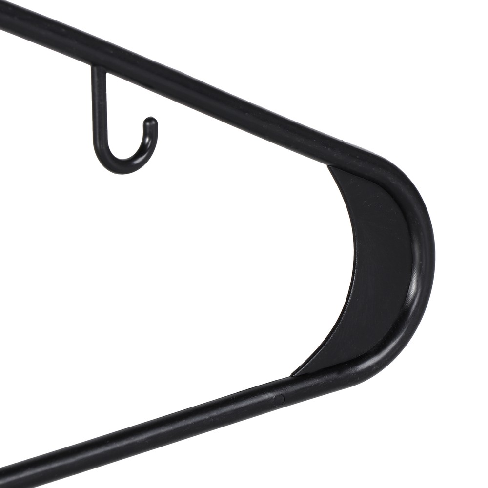 Standard Black Plastic Hangers 100 Pack w/ 2 Hooks Space Saving for Coats Skirts