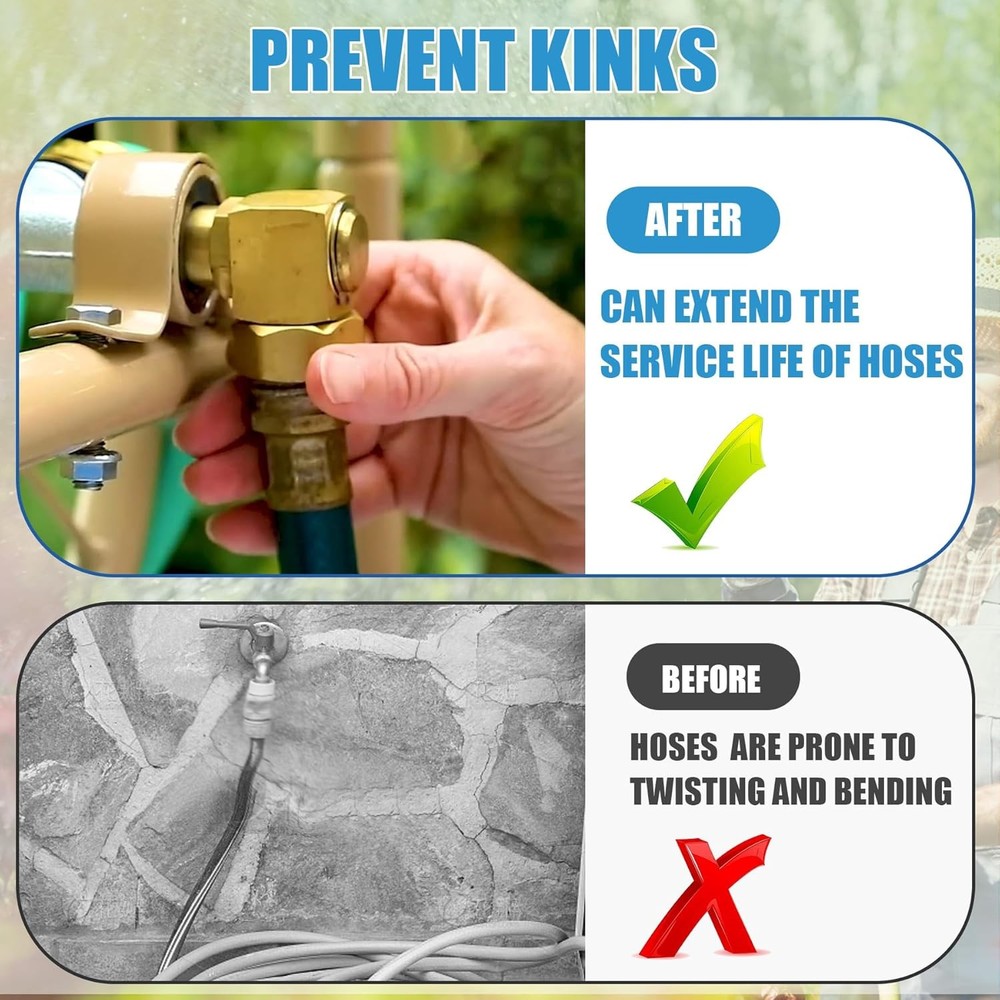 Garden Hose Swivel elbow Connector 90 Degree Solid Brass Pipe 1PC