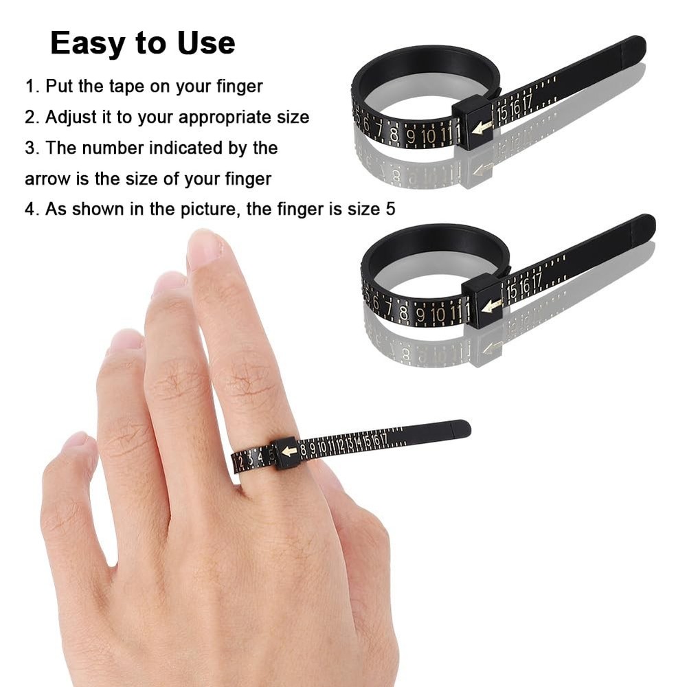 Accmor Ring Size Measuring Black Mandrel, Guage, Blet, Blet
