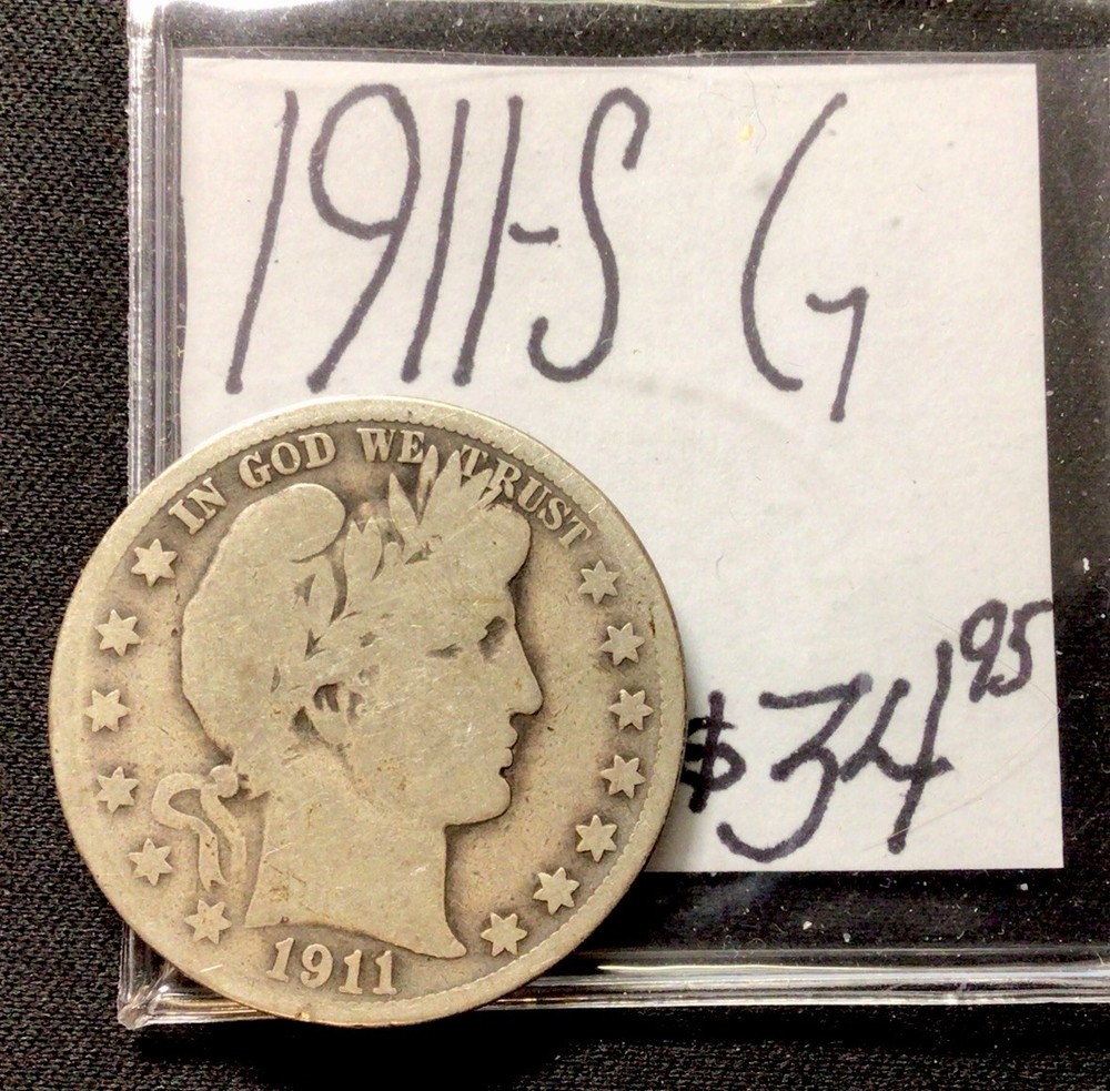 1911 S Barber Silver Half Dollar G! ENN Coins