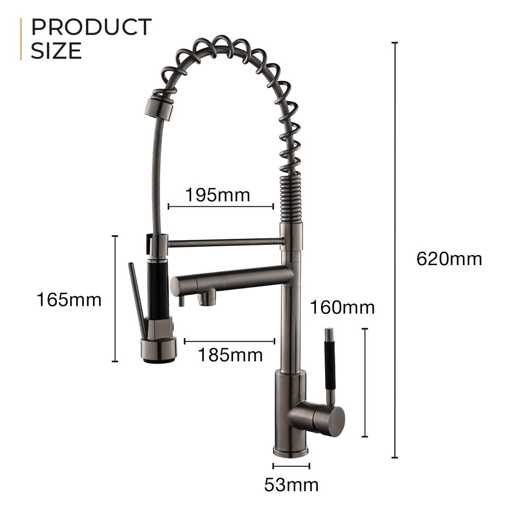 Kitchen Faucet Kit Pull Down Sprayer 2Function Arch Single Handle Kitchen Faucet