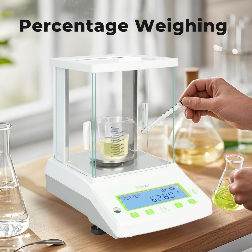 U.S. Solid 0.1mg Analytical Balance 120g x 0.0001g Auto Calibration