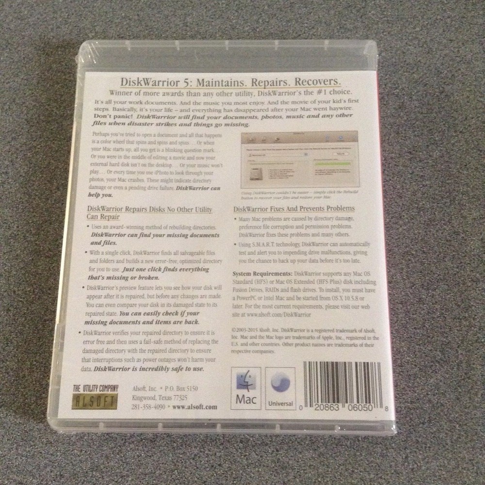 DiskWarrior 5 - Mac (select) Version 5 Edition Flash Drive NEW & Sealed