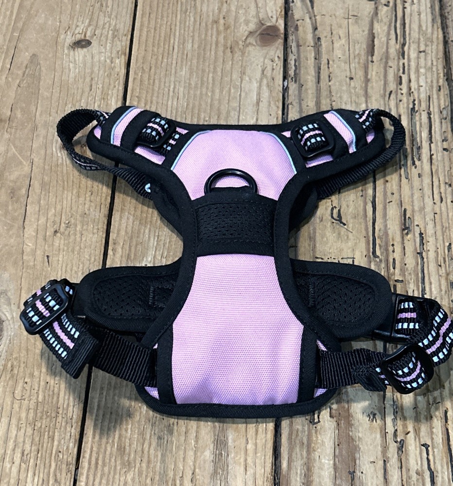 Rabbitgoo Dog Harness, No-Pull Padded Pet Harness 2 Clips Adjustable Soft S Pink