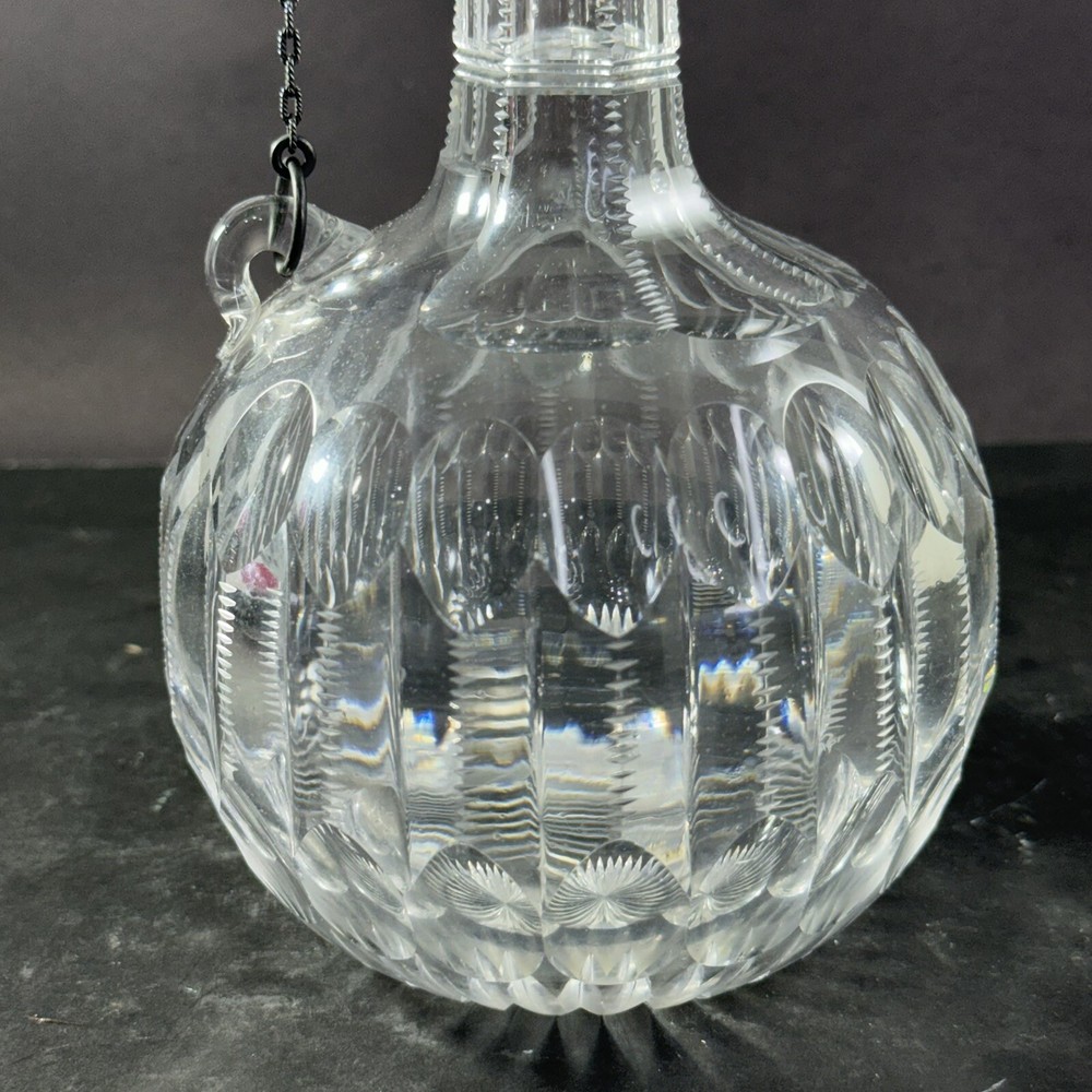 Antique cut glass decanter sterling silver gorham