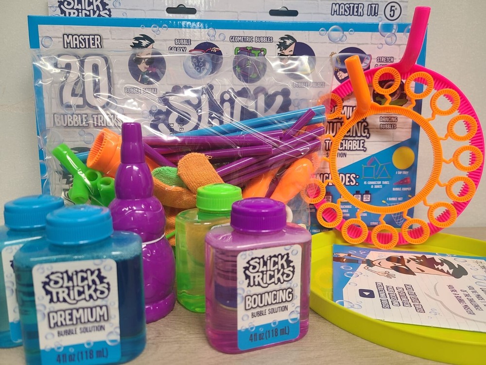 Slick Tricks MAGIC Bubble Kit 20 Bubble Tricks Kids 5+ years Bouncing, Premium