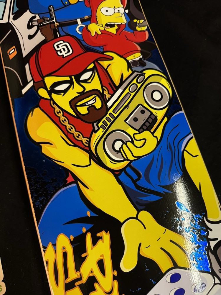 RARE SIGNED Peter Smolik Simpsons LE Dice Roll FOIL Skateboard Deck AUTOGRAPHED