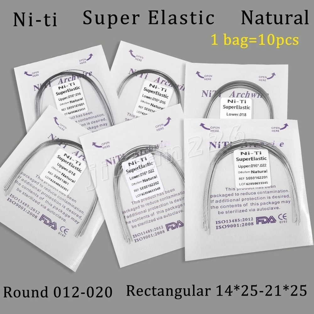 Dental Orthodontic Arch wire Super elastic Ni-Ti Round Rectangular Natural Form