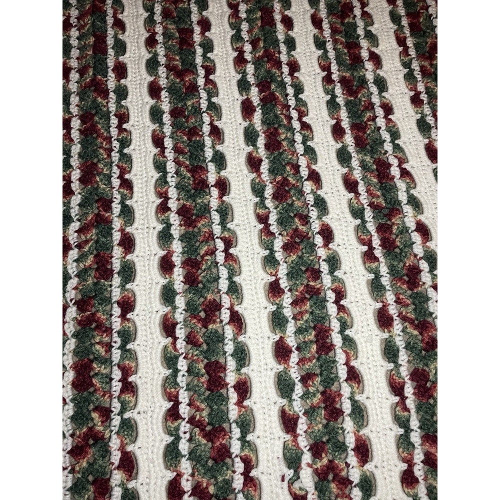 Vintage Crochet Blanket Throw 40”x59”