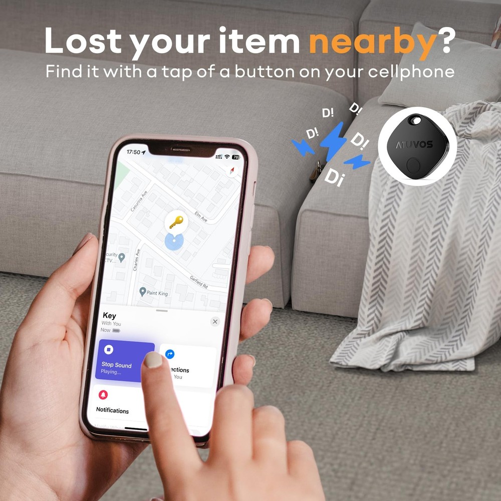 Air Tracker Tags-4 Pack, Bluetooth Luggage Tracker Works with Apple Find My A...