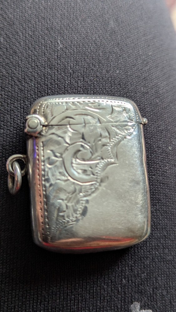 Miniature Sterling Silver  Vesta Case Birmingham 1908