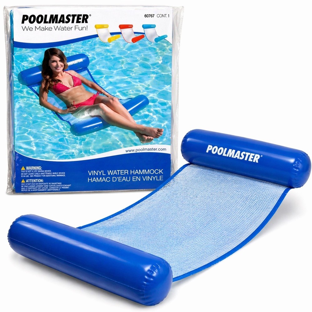 Poolmaster Water Hammock Pool Float Mesh Sling Lounge Chair Blue NEW