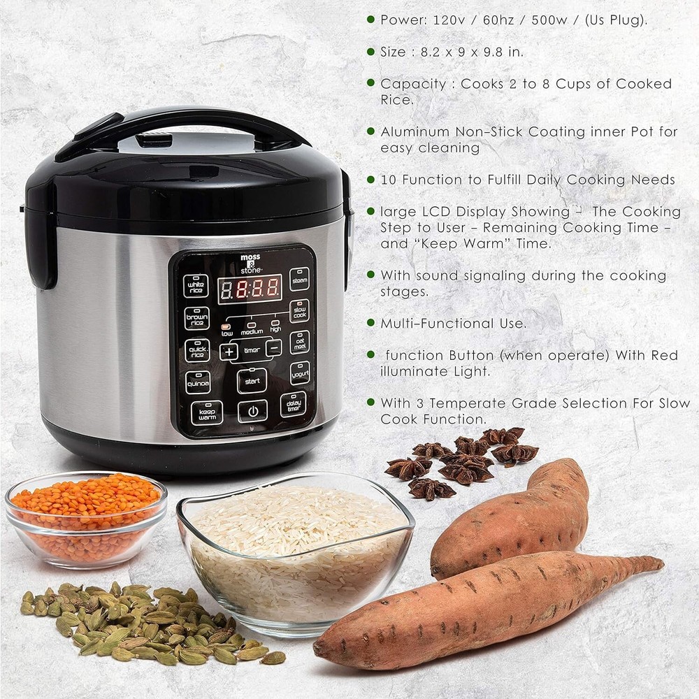Multi-Functional Rice Cooker and Steamer, 3 Qt, Automatic Keep Warm Feature