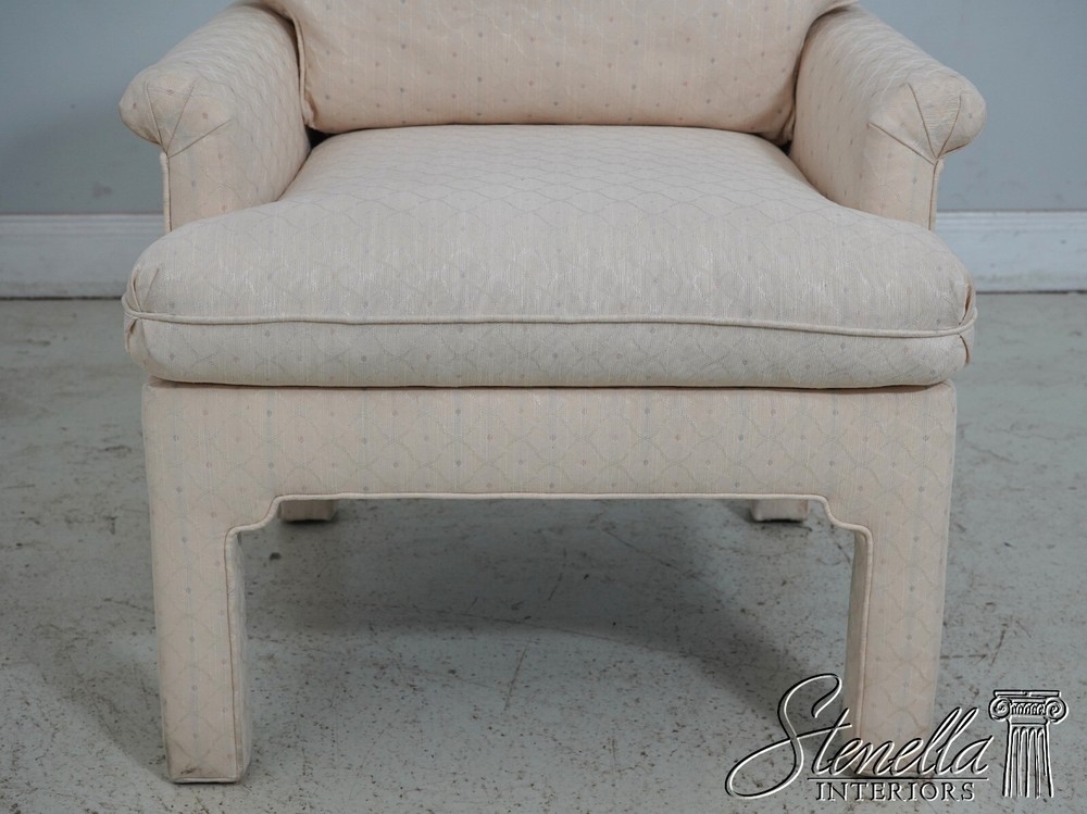 63079EC: Pair DREXEL Modern Design Upholstered Club Chairs
