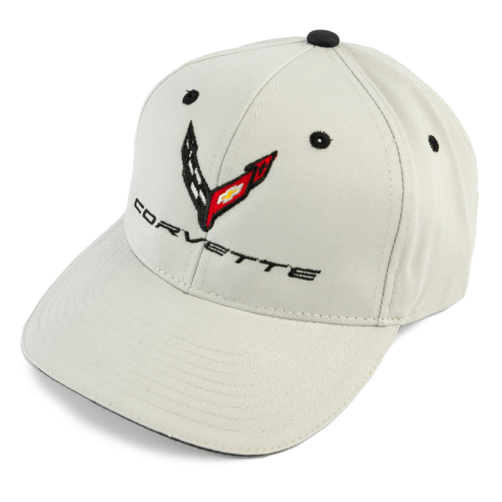 Chevrolet Corvette C8 Light Gray Hat - Grey & Black - Ships in a Box