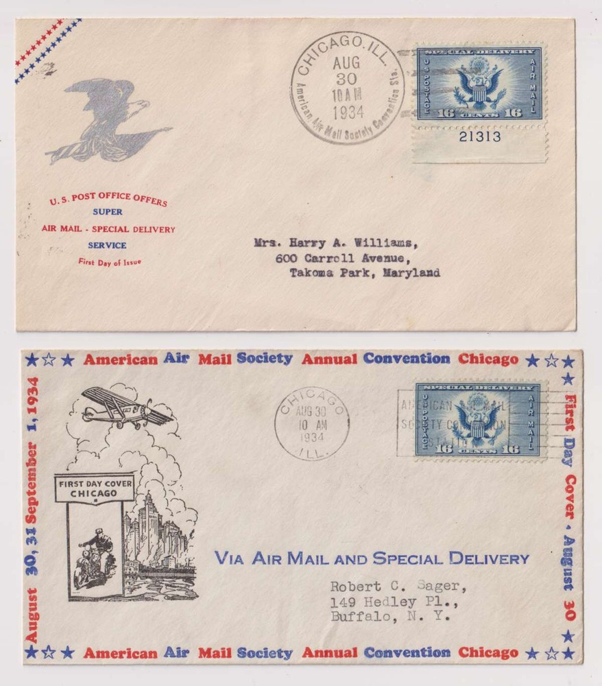 E3745: (4) US #CE1 FDC, (4) Different Cachets, Chicago