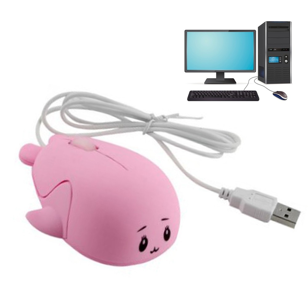 .›Cute Cartoon Wired Mouse Ergonomic Shape USB Computer Mouse With