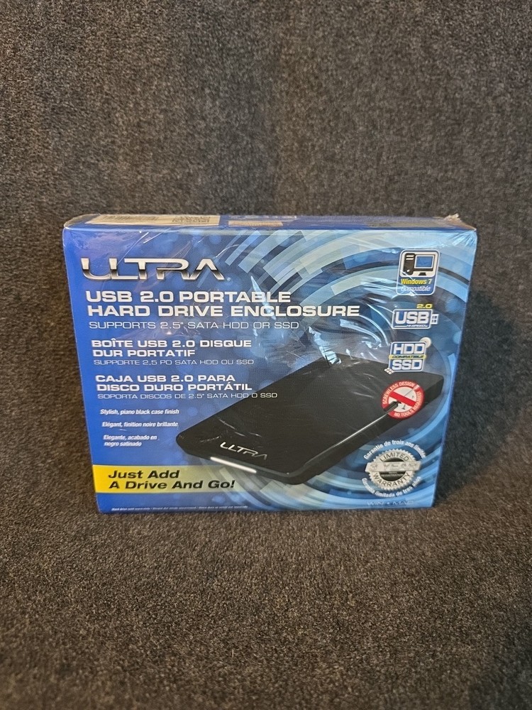 ULTRA USB HARD DRIVE ENSCLOSURE - BLACK - NIB