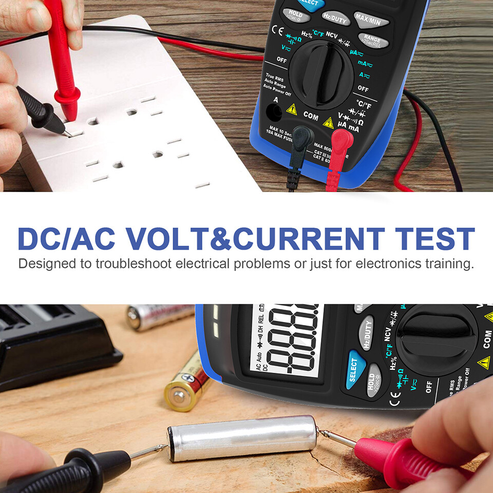 Digital Multimeter Temperature Tester 6000 Counts DC Current True RMS Meter NCV