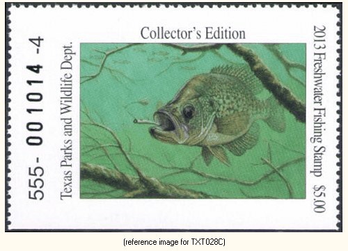 D2K Texas Trout Stamp 2013 $5.00 (crappie)