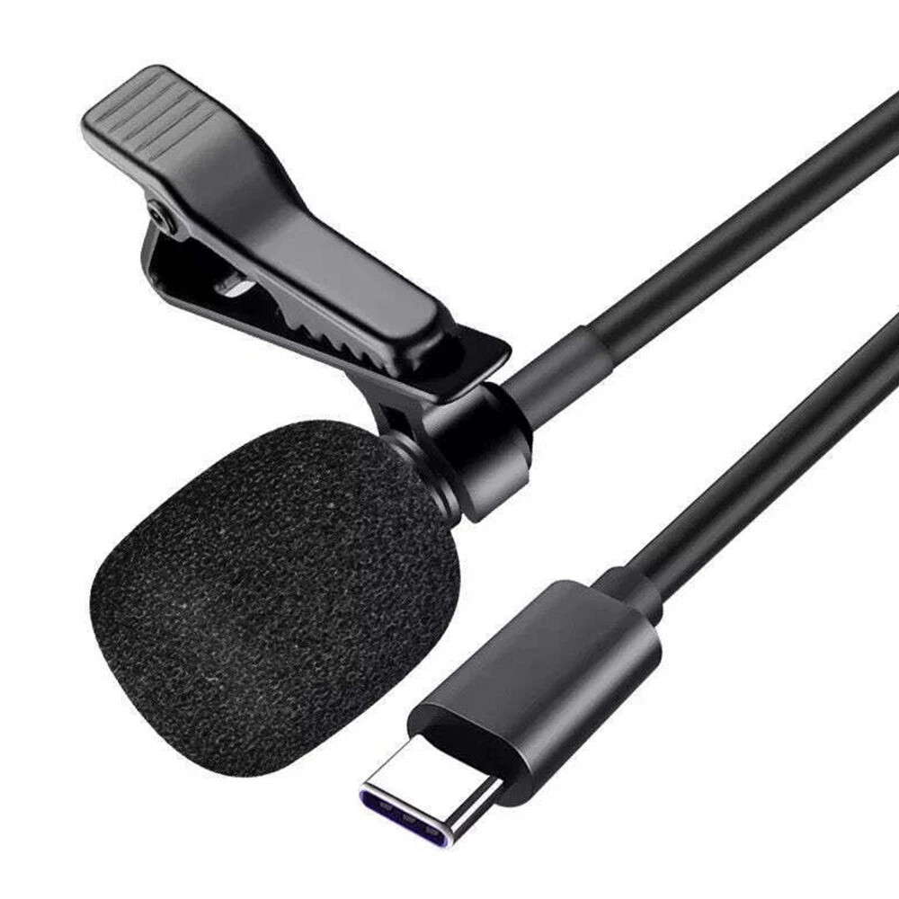Type C Lavalier Lapel Microphone Mic For iPhone Android&Windows Smartphone