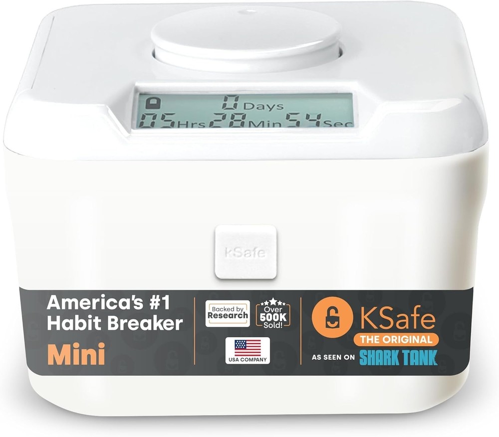 Mini Time Lock Safe Box - Enhance Self-Control Against Addictions, White Color