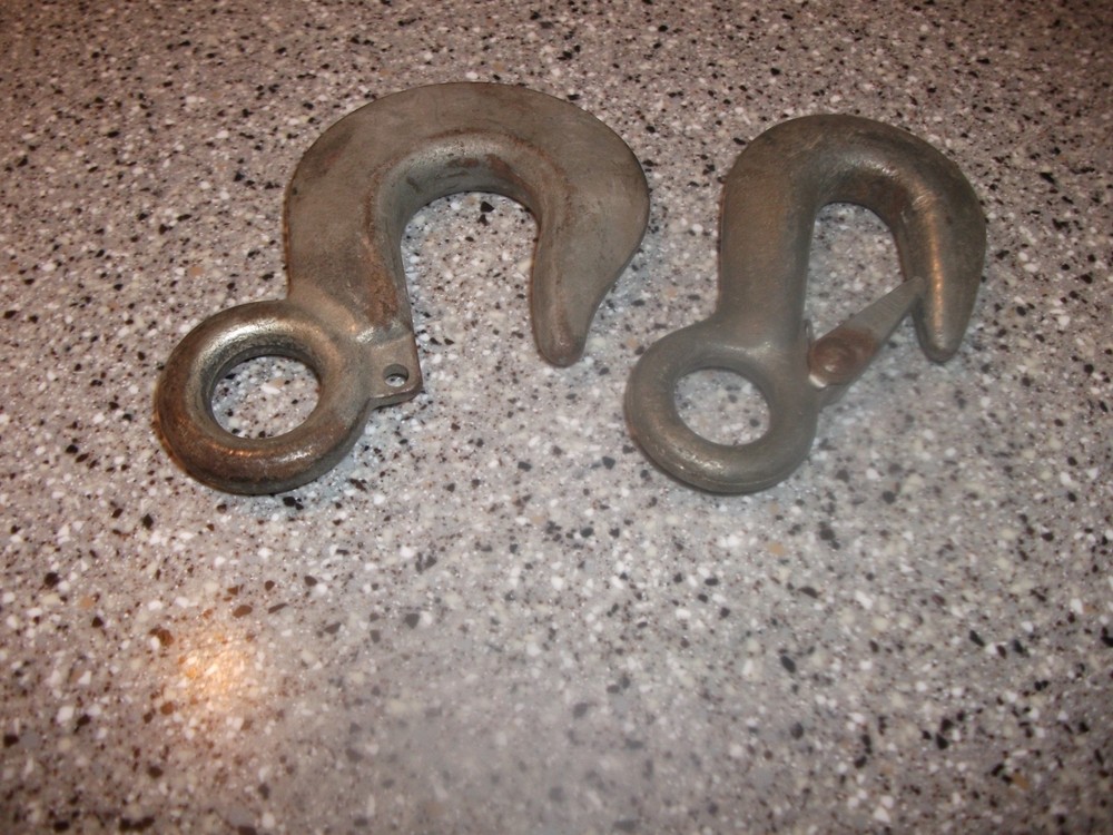 TWO USED - Eye Sling HOOKS - Galvanized