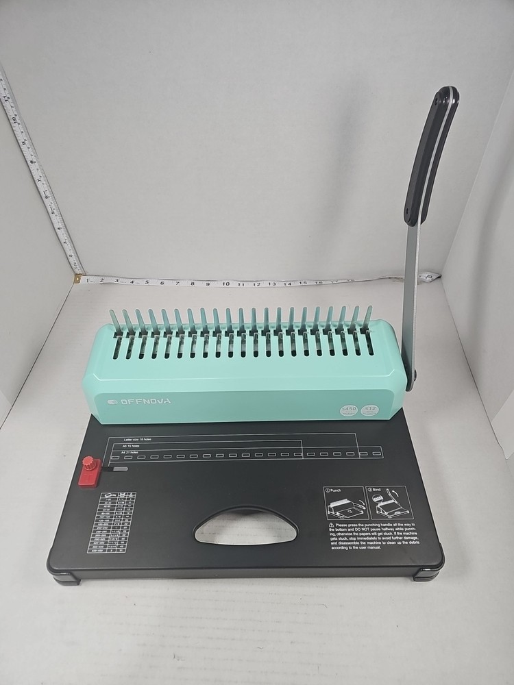 Offnova, Binding Machine, 21-Hole 450 Sheets Paper Comb Punch Binder Machine