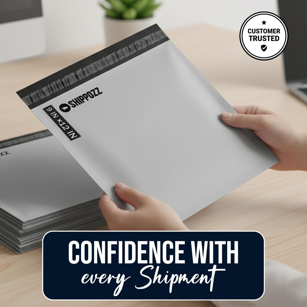 9X12 Poly Mailers 100 Pack, Durable Waterproof Polymailers for Shipping Clothes,