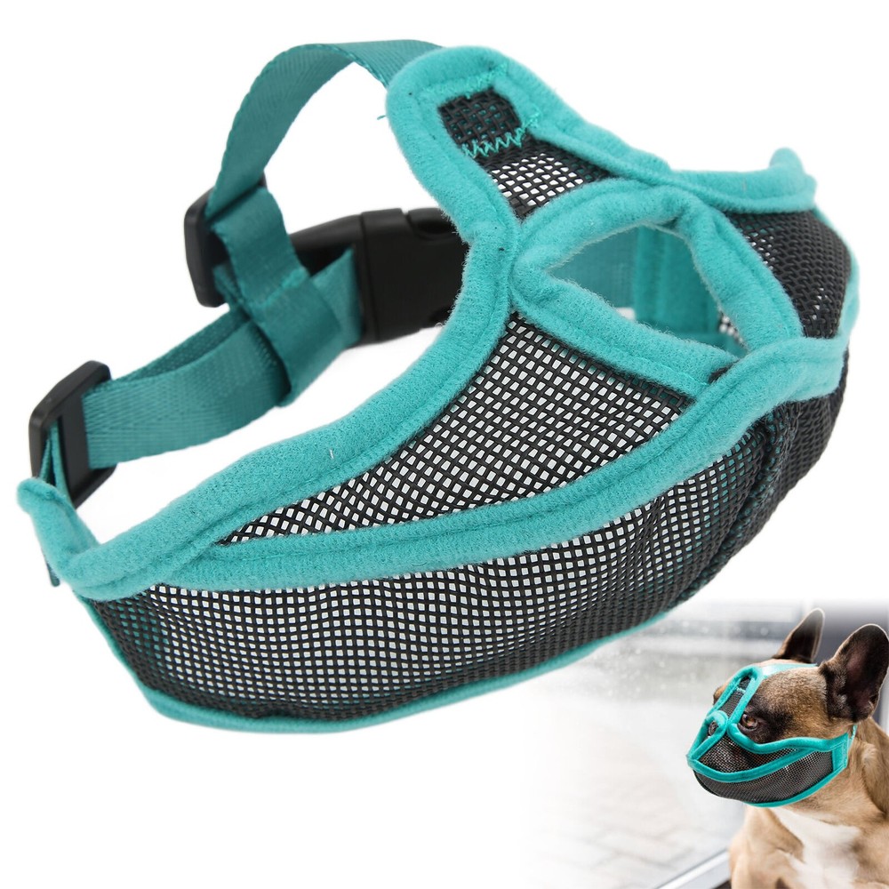 Short Snout Dog Muzzle Mesh Adjustable Breathable Anti Biting Bulldog