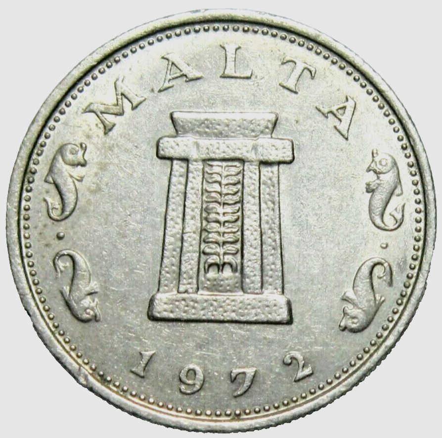 MALTA.  5 CENTS,  1972.