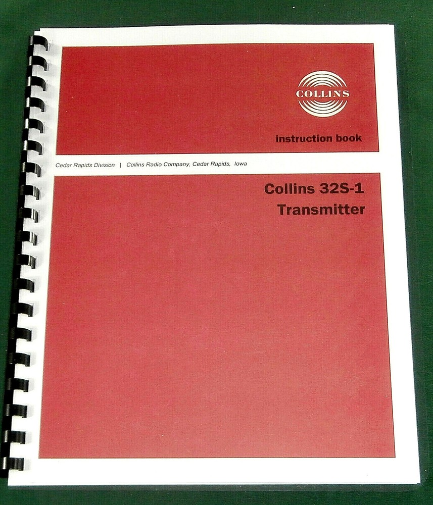 Collins 32S-1 Instruction Manual: w/ 11"x24" Schematic & Protective Covers!