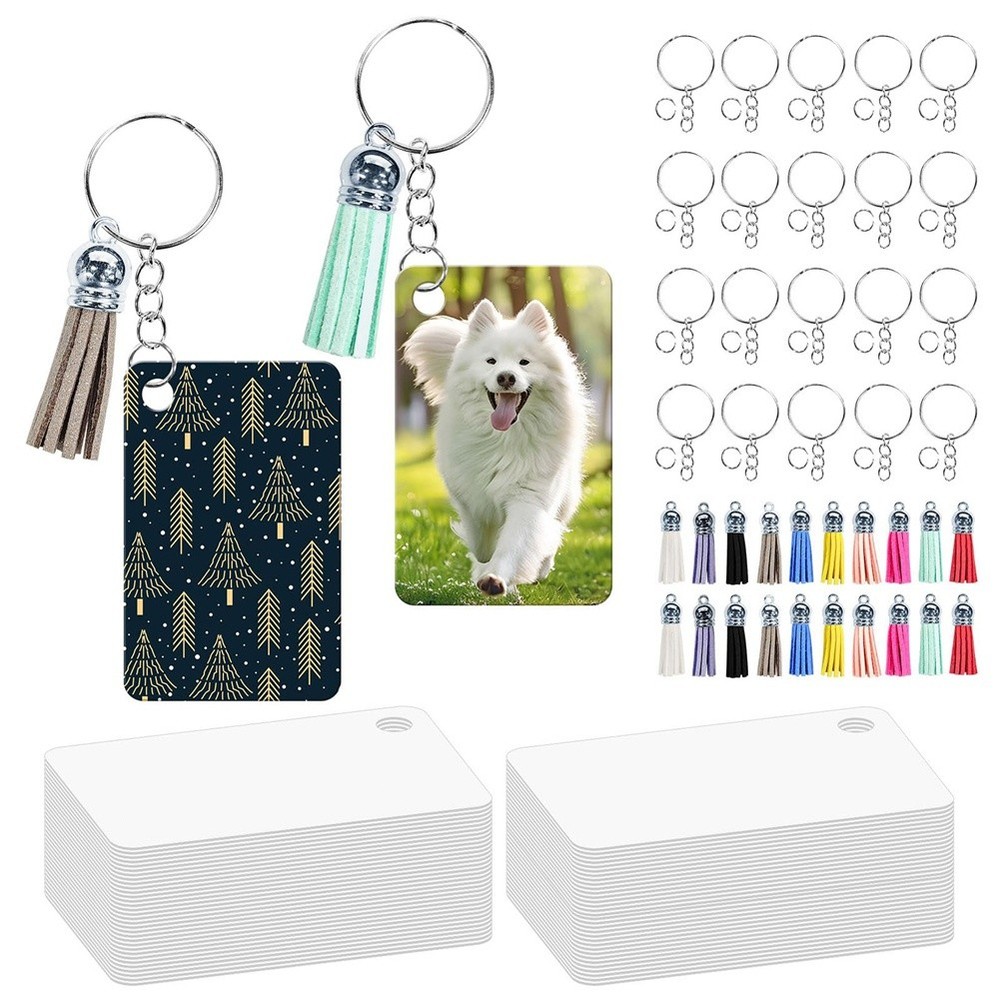 160 Pcs Metal Sublimation Keychain Blanks Bulk Set with Rectangle5450