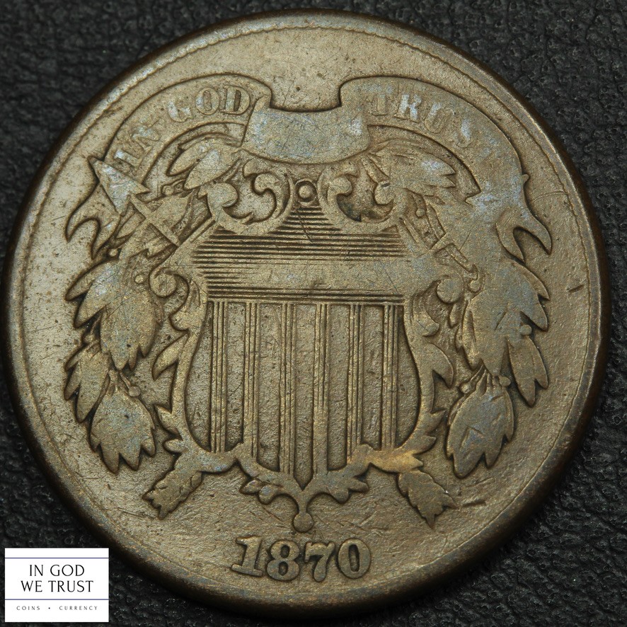 1870 Copper Two Cent Piece 2C