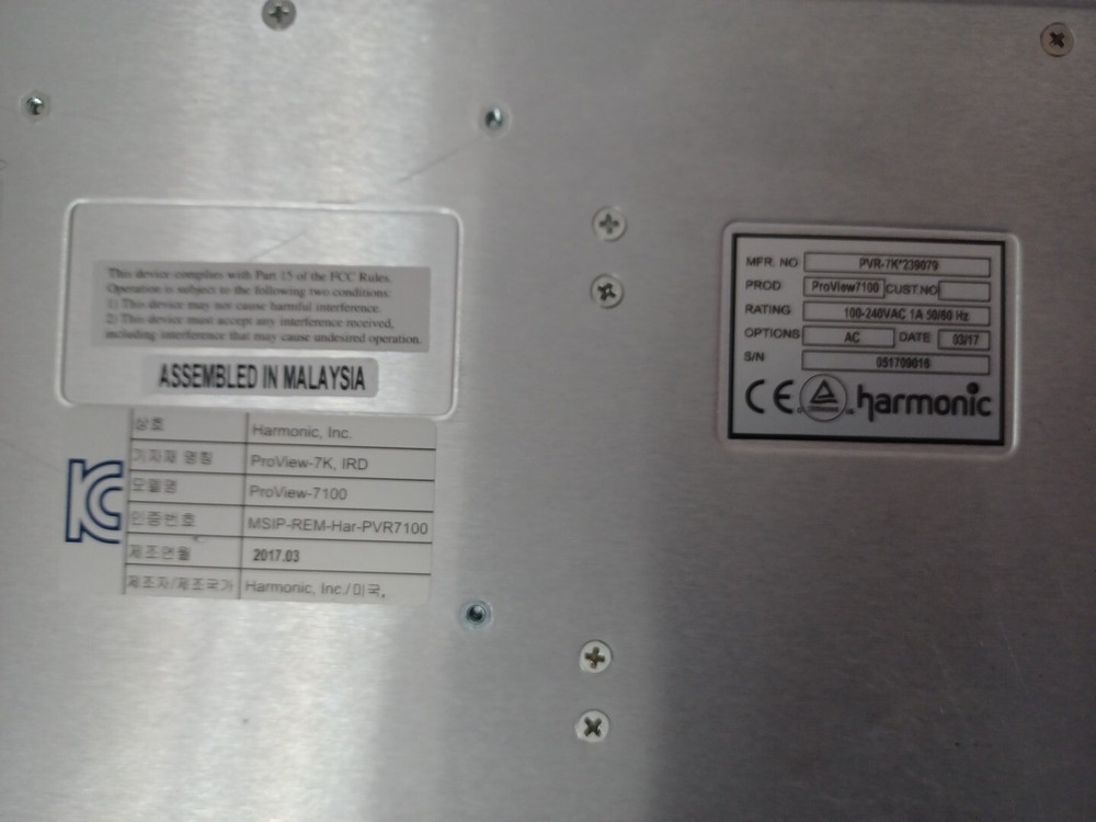 HARMONIC Multifunctional Integrated Receiver Decoder ProView-7100 RF 1 input HD