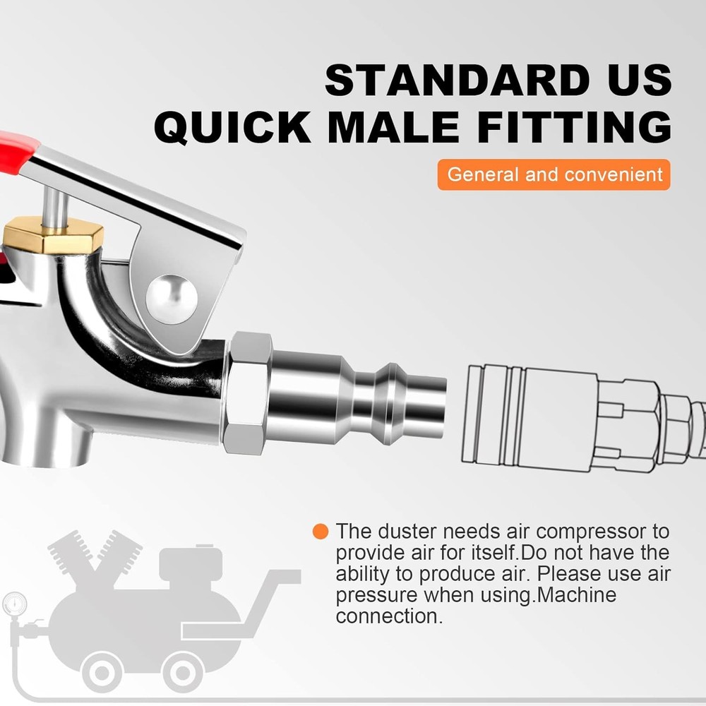 Air Compressor Blow Gun Rubber Tip 1/4 Fitting