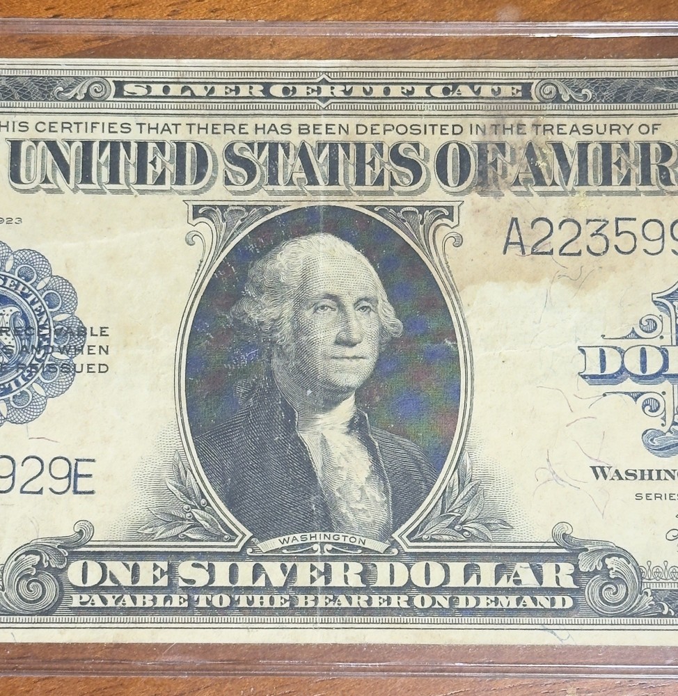 1923 $1 One Dollar Silver Certificate Note Horse Blanket Large Size Banknote