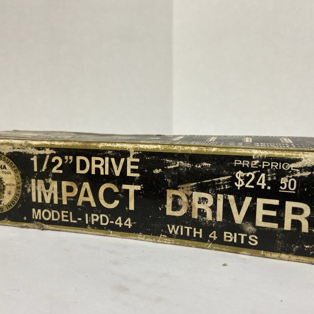 Vintage Omaha Industrial Tool Impact Driver, Case And Box. includes 3 bits