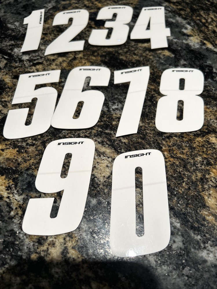 Insight 3" White BMX Numbers