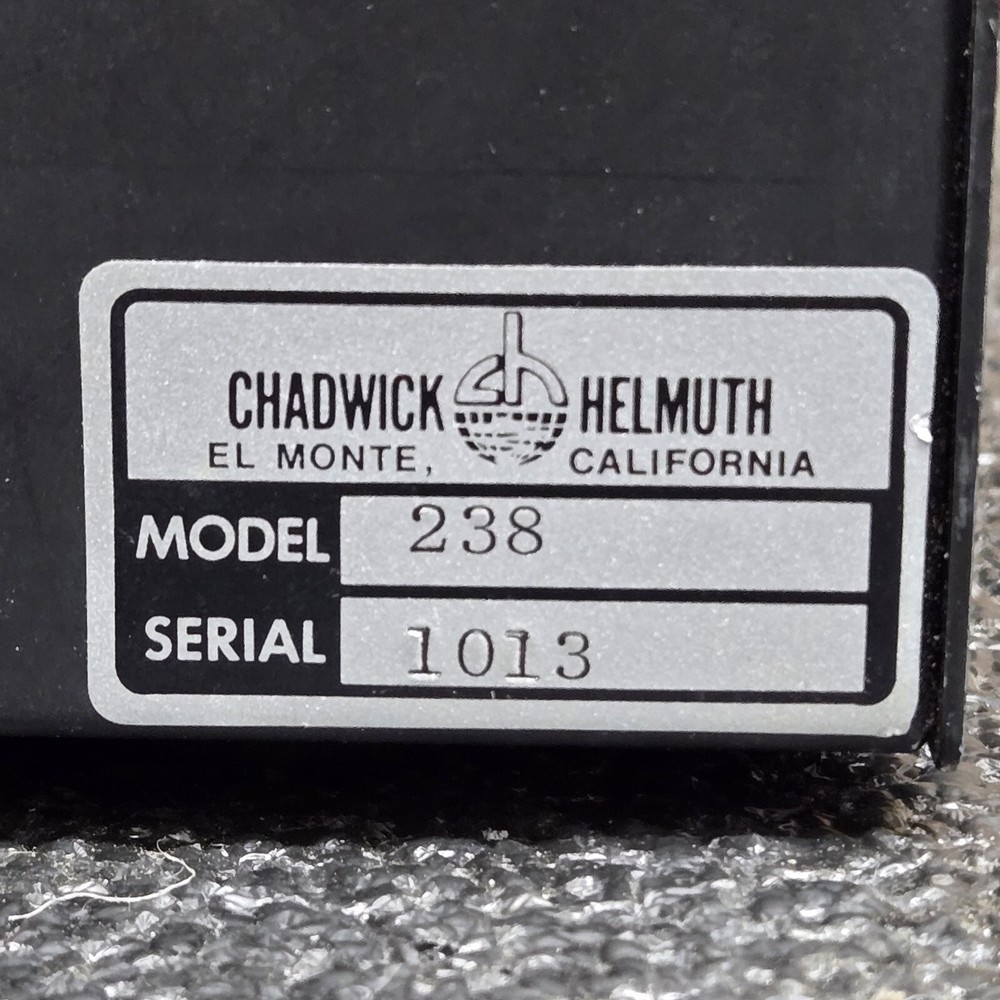 Chadwick Helmuth Strobex Model 278 Xenon Arc Strobe/Flash Lamp & 238 Controller