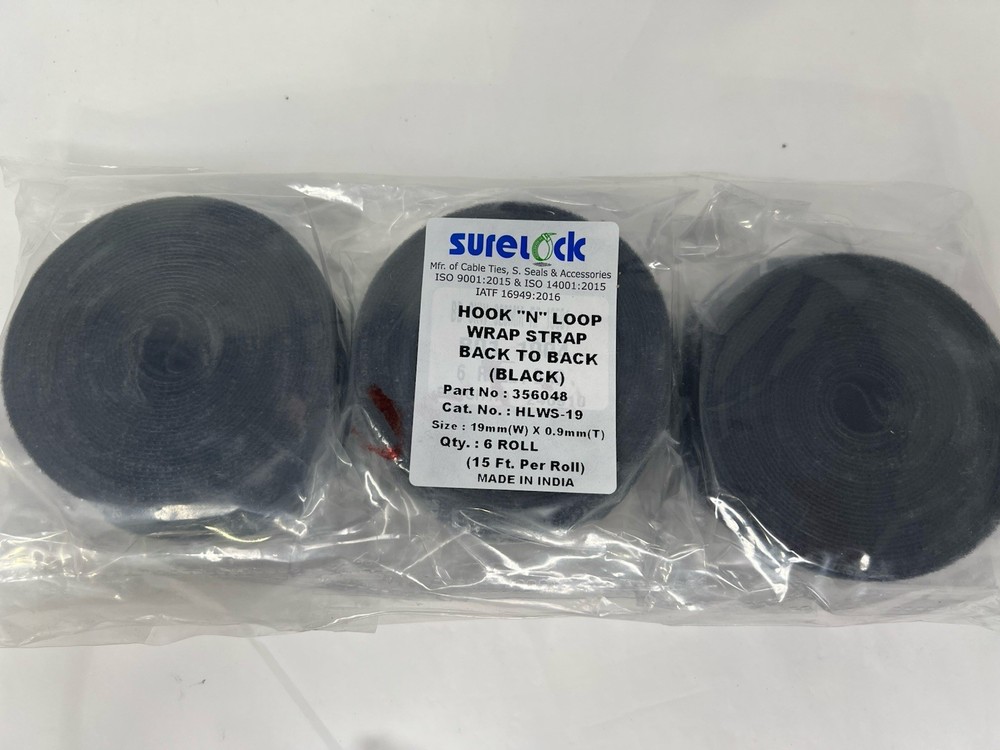 SureLock 6 Rolls 15' Each x .75" Double Sided Hook "N" Loop Wrap Straps