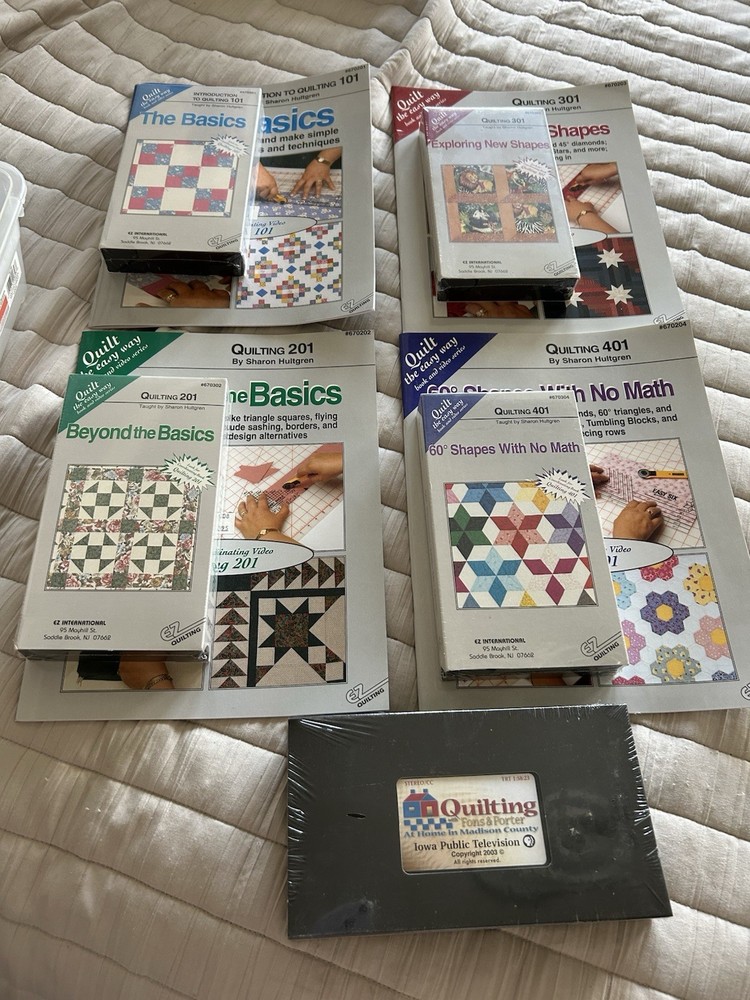 Quilting Beginners Instructional Tools Includes 5 VHSs And 4 Matching Booklets
