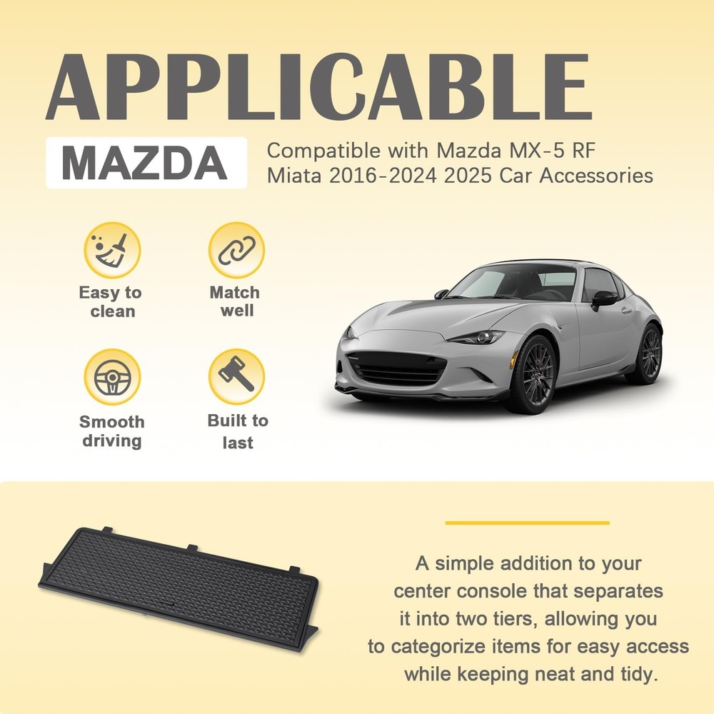 Center Console Organizer Divider Compatible with Mazda MX-5 RF Miata 2016-202...