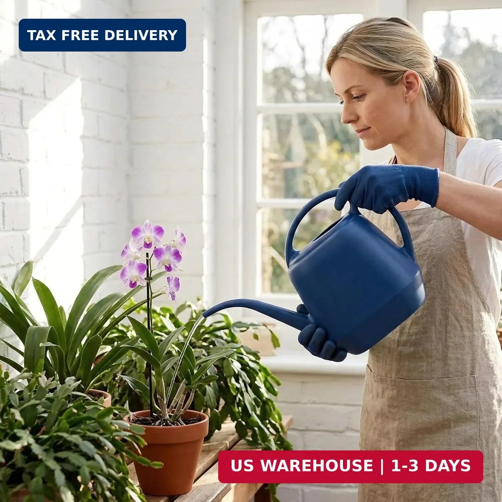 Fasmov Plastic Watering Can, Blue, 1-Gallon