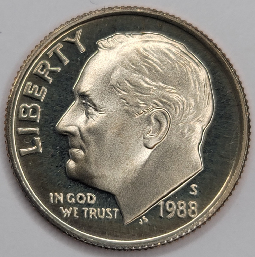1988 S Gem Proof DCAM Roosevelt Dime
