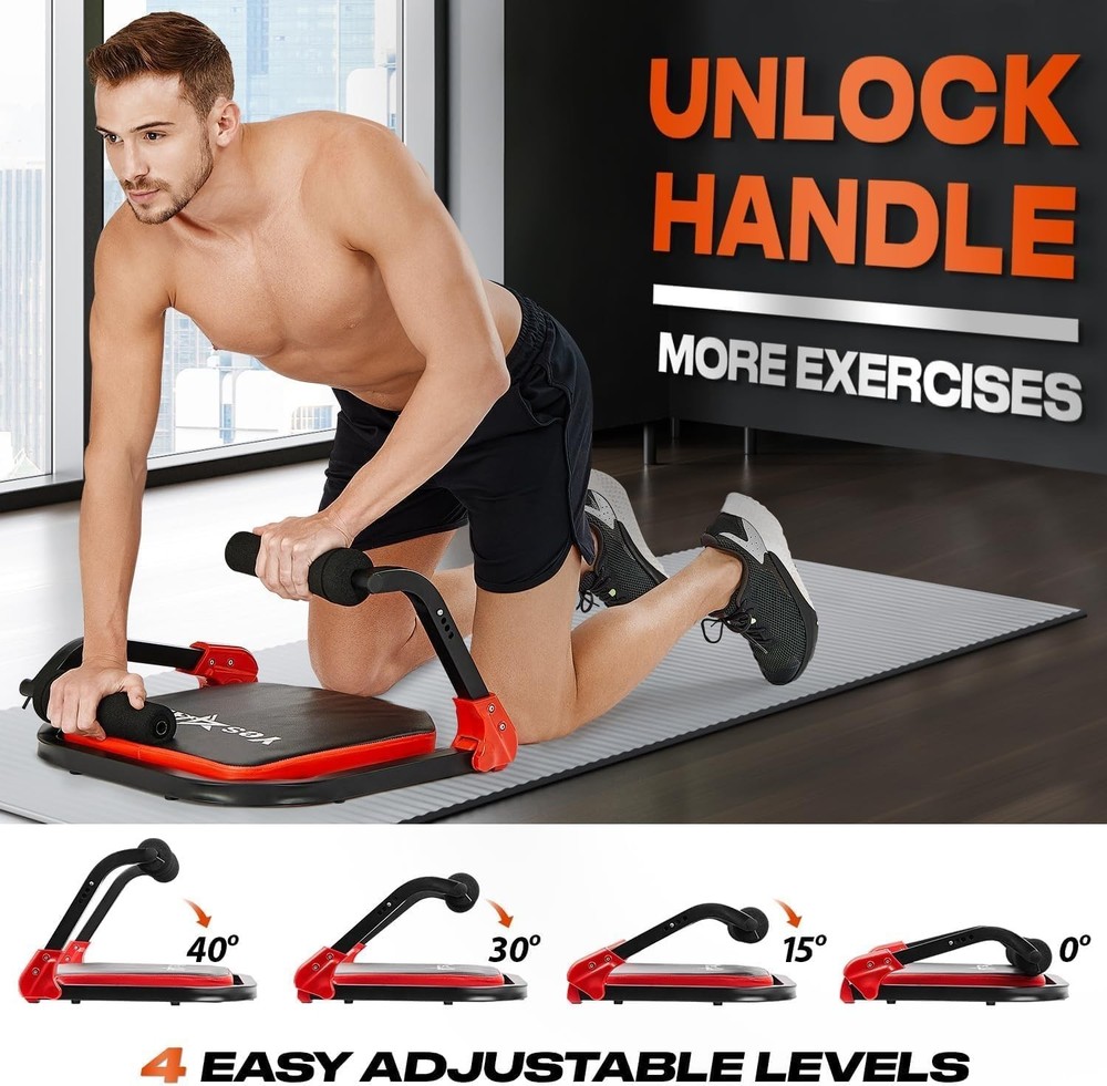 Yes4All Ab Crunch Machine Black Red Lockable Handle