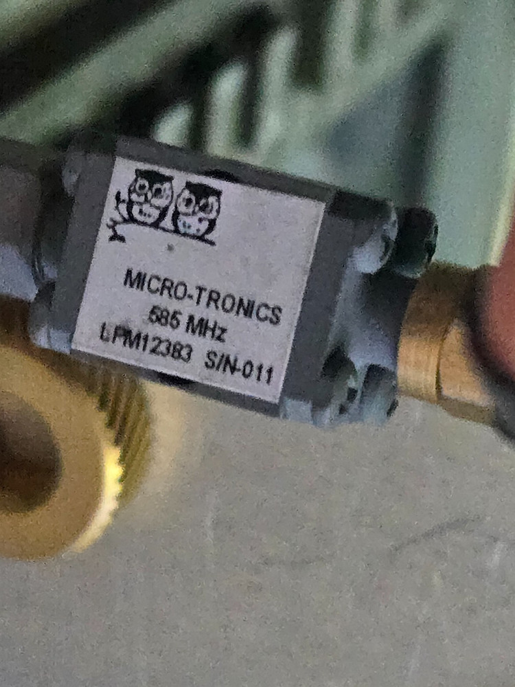 Micro-Tronics LPM12383 lowpass filter 585 Mhz tested Data