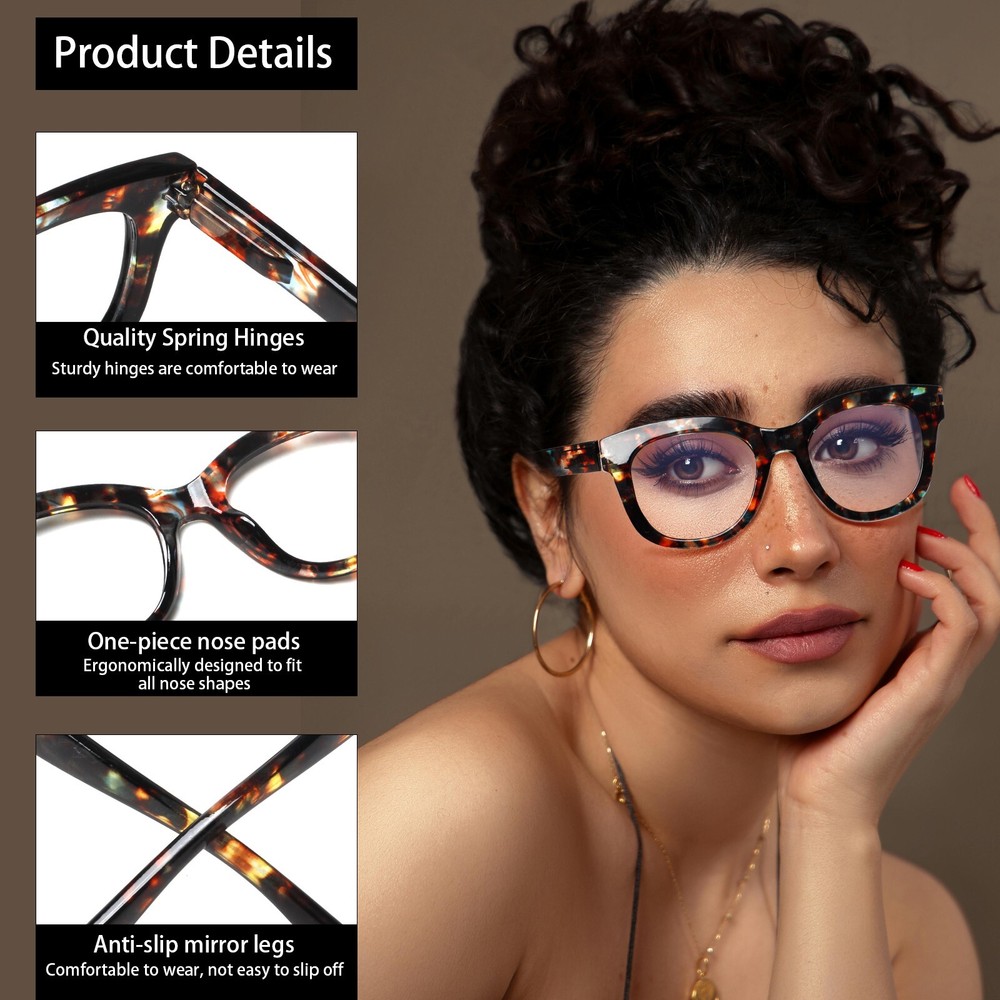 3-Pack Reading Glasses Ladies Readers Spring Hinge Pattern Print Eyeglasses